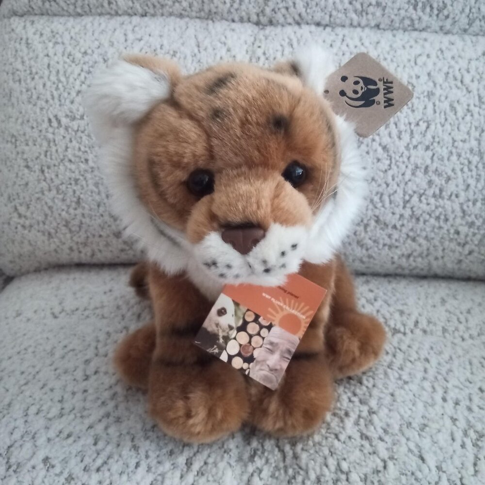 Official WWF Brown Tiger Stuffed Animal Plush Toy